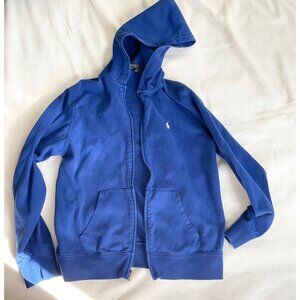 Ralph Lauren Polo senior boy blue cotton zipped hoodie sweatshirt jacket xl18-20